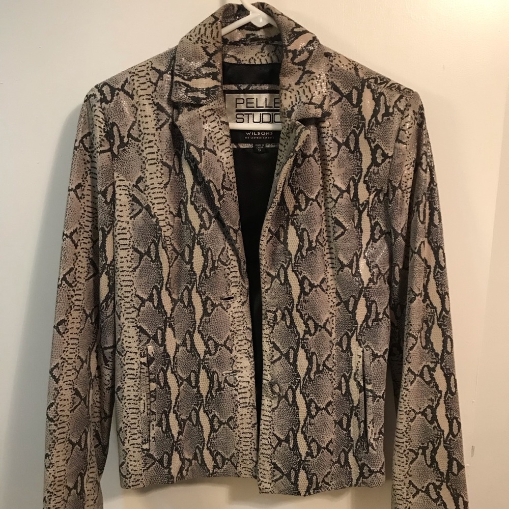 Wilson’s Leather Pelle Studio Snake Print Jacket